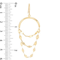 Triple Flat-Link Chain Loop Drop Earrings in 10K Gold