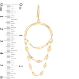 Triple Flat-Link Chain Loop Drop Earrings in 10K Gold