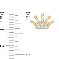 1/20 CT. T.W. Diamond Crown Stud Earring in 10K Gold - XL Post