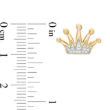 1/20 CT. T.W. Diamond Crown Stud Earring in 10K Gold - XL Post