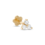 019 Gauge Cubic Zirconia Cluster Cartilage Barbell in 14K Gold