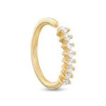 020 Gauge Cubic Zirconia Nose Ring in 14K Gold
