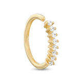 020 Gauge Cubic Zirconia Nose Ring in 14K Gold
