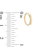 020 Gauge Cubic Zirconia Nose Ring in 14K Gold