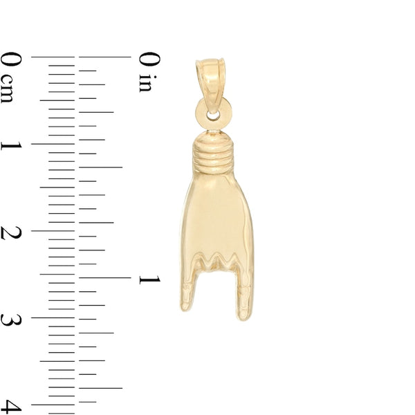 14KT Yellow Gold Mano Cornuto + Italian Horn Corno Pendant Chain Necklace  Small | eBay