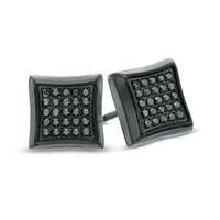 Previously Owned - Men's Shaquille O'Neal 0.25 CT. T.W. Enhanced Black Diamond Earrings in Stainless Steel with Black IP