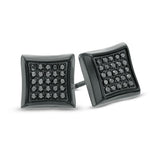 Previously Owned - Men's Shaquille O'Neal 0.25 CT. T.W. Enhanced Black Diamond Earrings in Stainless Steel with Black IP