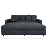 Vernon 3 Seater Sofa Bed - Grey