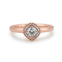 Vintage Diamond Ring in 14k Rose Gold