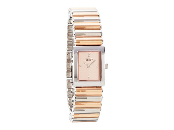 Seksy Edge 2867 Two Tone Swarovski® Crystal Bracelet Watch - W33191