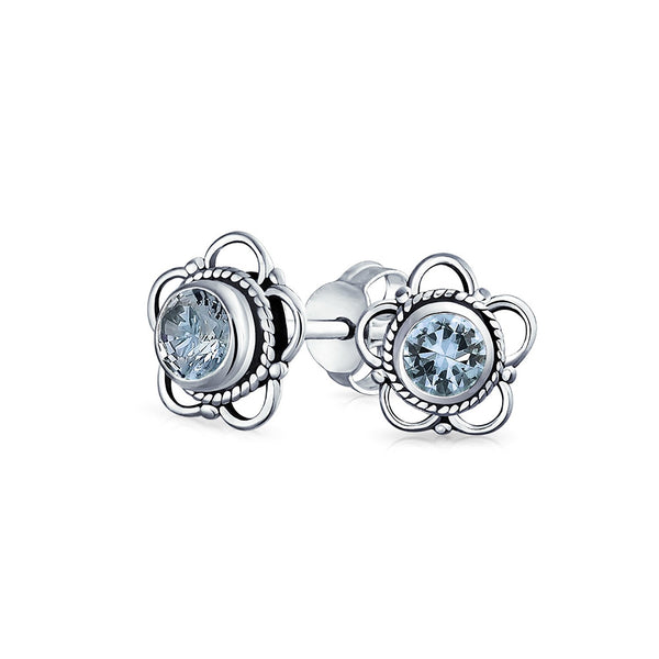 Flower Stud Earrings 925 Sterling Silver