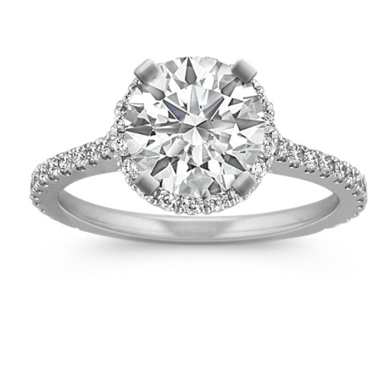 Halo Diamond Engagement Ring for 1.50 Carat Round
