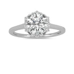 Halo Diamond Engagement Ring in 14k White Gold