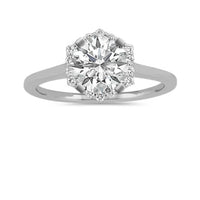 Halo Diamond Engagement Ring in 14k White Gold