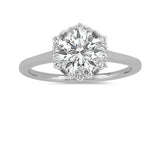 Halo Diamond Engagement Ring in 14k White Gold