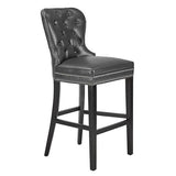 Charlotte Leather Stool - Espresso