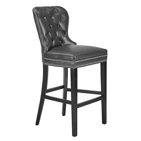 Charlotte Leather Stool - Espresso