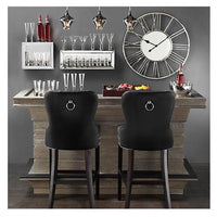 Charlotte Leather Stool - Espresso