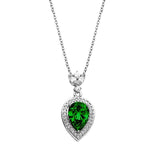 Lab-Created Emerald & Lab-Created White Sapphire Pendant in Sterling Silver