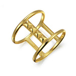 Full Finger Boho Bar Pyramid Ring 14K Gold Plated 925 Sterling Silver