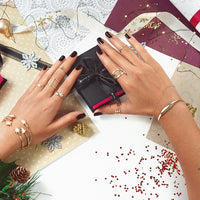 Full Finger Boho Bar Pyramid Ring 14K Gold Plated 925 Sterling Silver