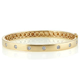 Diamond Bangle Bracelet in 14k Yellow Gold (7 in)
