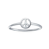 925 Sterling Silver Midi Knuckle 1MM Band Stackable Peace Sign Ring