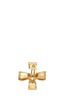 CHANEL GOLD 'CC' CROSS CLIP-ON EARRINGS