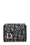 CHRISTIAN DIOR NAVY TROTTER CANVAS SADDLE WALLET