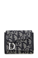CHRISTIAN DIOR NAVY TROTTER CANVAS SADDLE WALLET