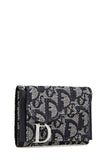 CHRISTIAN DIOR NAVY TROTTER CANVAS SADDLE WALLET