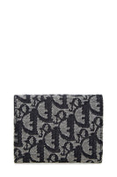 CHRISTIAN DIOR NAVY TROTTER CANVAS SADDLE WALLET