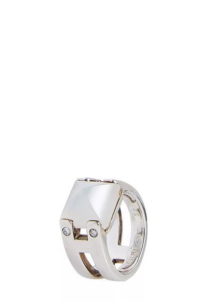 HERMÈS WHITE & SILVER MEDOR RING