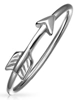 925 Sterling Silver Midi Knuckle Thin 1MM Band Cupids Love Arrow Ring