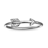 925 Sterling Silver Midi Knuckle Thin 1MM Band Cupids Love Arrow Ring