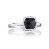 Petite Cushion Gem Ring with Black Onyx STYLE SR23519