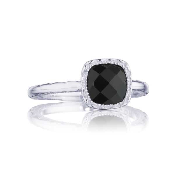 Petite Cushion Gem Ring with Black Onyx STYLE SR23519