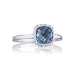Petite Cushion Gem Ring with London Blue Topaz STYLE SR23533