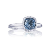 Petite Cushion Gem Ring with London Blue Topaz STYLE SR23533