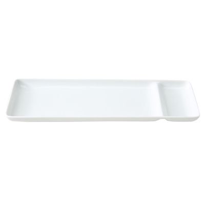 WHITE PORCELAIN MACKEREL PIKE PLATE W31 X L11 X H2.5CM