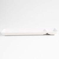 WHITE PORCELAIN MACKEREL PIKE PLATE W31 X L11 X H2.5CM